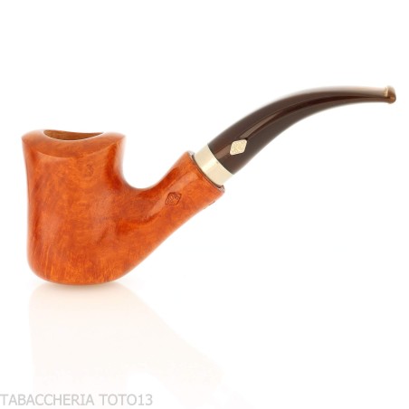 Pipe Brebbia naive polished amber, mod curved mouthpiece. 7069 - Tobacco Pipes - Natural root