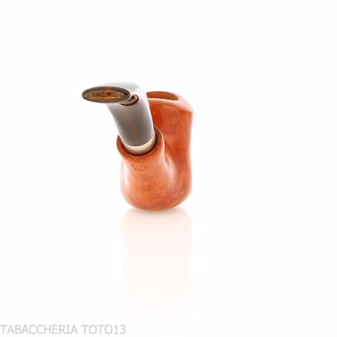 Brebbia Pipe ámbar pulido ingenua, mod boquilla curvada. 7069 - Pipas de Tabaco