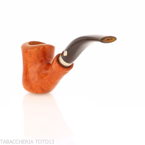 Brebbia Pipe ámbar pulido ingenua, mod boquilla curvada. 7069 - Pipas de Tabaco