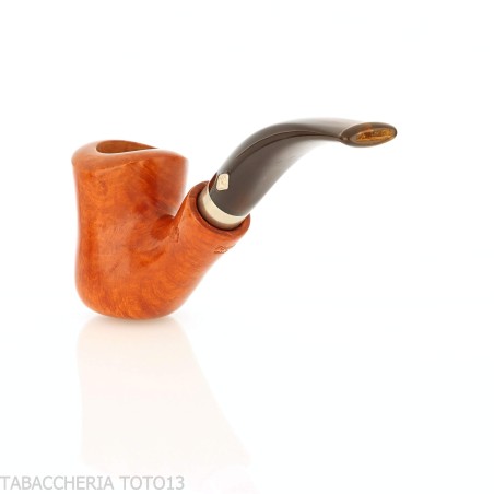 Pipe Brebbia naive polished amber, mod curved mouthpiece. 7069 - Tobacco Pipes - Natural root