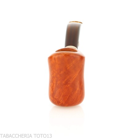 Pipe Brebbia naive polished amber, mod curved mouthpiece. 7069 - Tobacco Pipes - Natural root