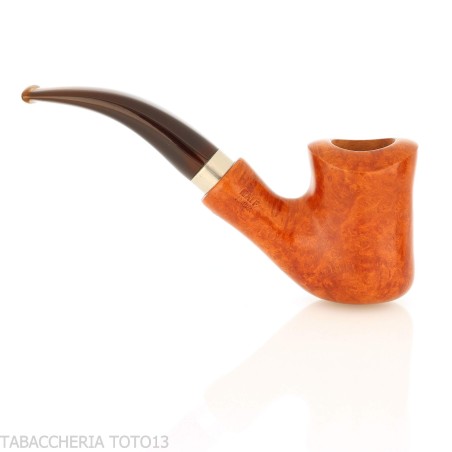 Pipe Brebbia naive polished amber, mod curved mouthpiece. 7069 - Tobacco Pipes - Natural root