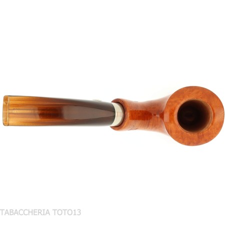 Pipe Brebbia d'ambre poli naïf, embout incurvé mod. 7069 - Pipe Pour le Tabac - Racine naturelle