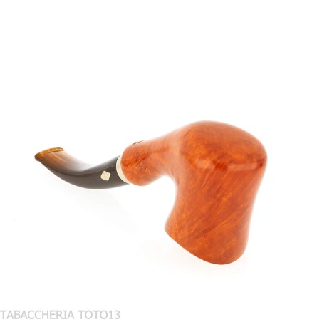 Pipe Brebbia naive polished amber, mod curved mouthpiece. 7069 - Tobacco Pipes - Natural root