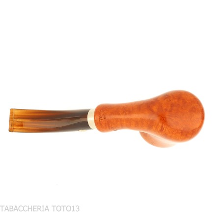 Pipe Brebbia d'ambre poli naïf, embout incurvé mod. 7069 - Pipe Pour le Tabac - Racine naturelle
