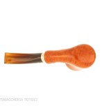 Pipe Brebbia naive polished amber, mod curved mouthpiece. 7069 - Tobacco Pipes - Natural root
