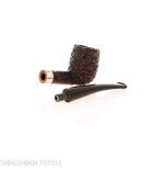 Peterson Junior Canted billiard Rusticated nikel mounted Fishtail - Tobacco Pipes - Natural root
