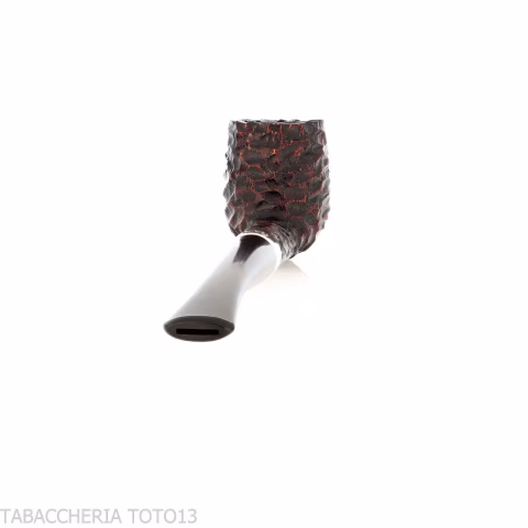 Peterson Junior Canted billiard Rusticated nikel mounted Fishtail - Tobacco Pipes - Natural root