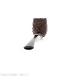Peterson Junior Canted billiard Rusticated nikel mounted Fishtail - Tobacco Pipes - Natural root