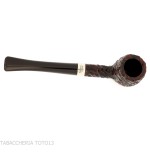 Peterson Junior Canted billiard Rusticated nikel mounted Fishtail - Tobacco Pipes - Natural root