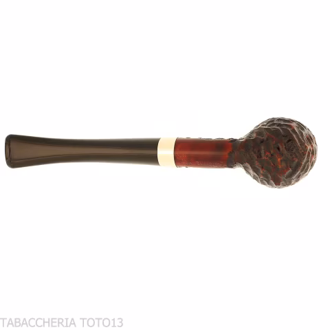 Peterson Junior Canted billiard Rusticated nikel mounted Fishtail - Tobacco Pipes - Natural root
