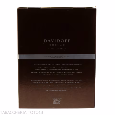 Cognac Classic Davidoff Vsop gift box with 2 glasses Vol.40% Cl.70 - Spirits - Grapes
