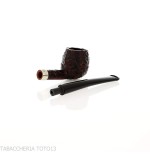 Peterson Junior Canted Apple Rusticated nikel mounted Fishtail - Pipe Pour le Tabac - Racine naturelle