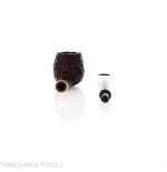 Peterson Junior Canted Apple Rusticated nikel mounted Fishtail - Pipe Pour le Tabac - Racine naturelle