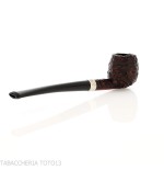 Peterson Junior Canted Apple Rusticated nikel mounted Fishtail - Pipe Pour le Tabac - Racine naturelle