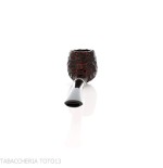 Peterson Junior Canted Apple Rusticated nikel mounted Fishtail - Pipe Pour le Tabac - Racine naturelle