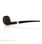 Peterson Junior Canted Apple Rusticated nikel mounted Fishtail - Pipe Pour le Tabac - Racine naturelle