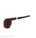Peterson Junior Canted Apple Rusticated nikel mounted Fishtail - Pipe Pour le Tabac - Racine naturelle