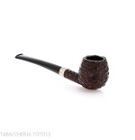 Peterson Junior Canted Apple Rusticated nikel mounted Fishtail - Pipe Pour le Tabac - Racine naturelle