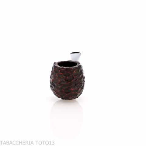 Peterson Junior Canted Apple Rusticated nikel mounted Fishtail - Pipe Pour le Tabac - Racine naturelle