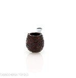 Peterson Junior Canted Apple Rusticated nikel mounted Fishtail - Pipe Pour le Tabac - Racine naturelle