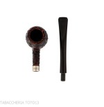Peterson Junior Canted Apple Rusticated nikel mounted Fishtail - Pipe Pour le Tabac - Racine naturelle