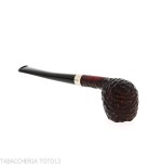 Peterson Junior Canted Apple Rusticated nikel mounted Fishtail - Pipe Pour le Tabac - Racine naturelle