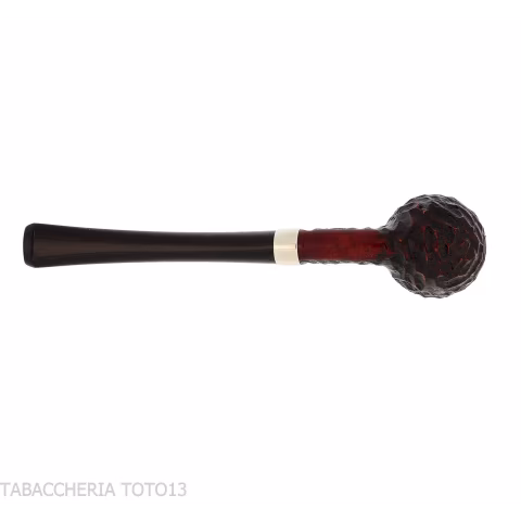 Peterson Junior Canted Apple Rusticated nikel mounted Fishtail - Pipe Pour le Tabac - Racine naturelle