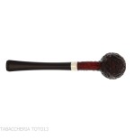 Peterson Junior Canted Apple Rusticated nikel mounted Fishtail - Pipe Pour le Tabac - Racine naturelle