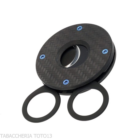 Fox Knives Circle Cigar Cutter Carbon Fiber Finish Total Black - Accessories Cigar - Metal
