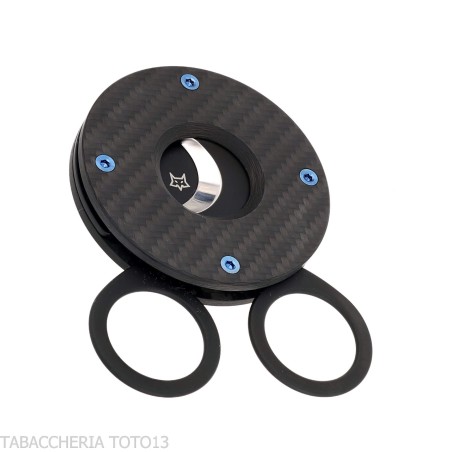 Tagliasigari Fox Knives Circle finitura fibra carbonio total black - Accessori Per Sigari