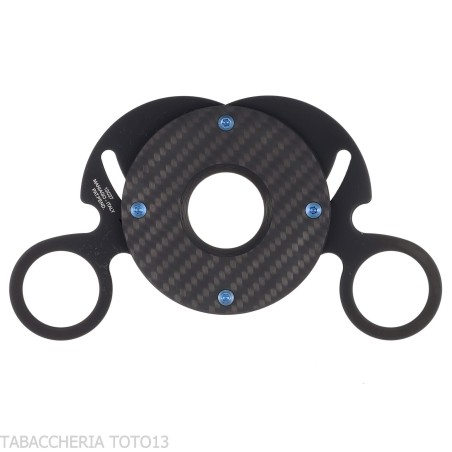 Fox Knives Circle Cigar Cutter Carbon Fiber Finish Total Black - Accessories Cigar - Metal