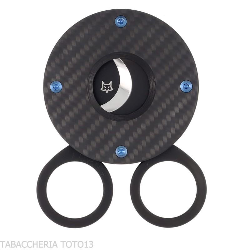 Tagliasigari Fox Knives Circle finitura fibra carbonio total black - Accessori Per Sigari