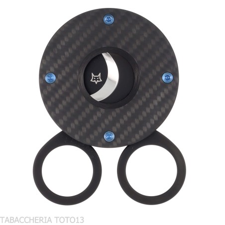 Tagliasigari Fox Knives Circle finitura fibra carbonio total black - Accessori Per Sigari