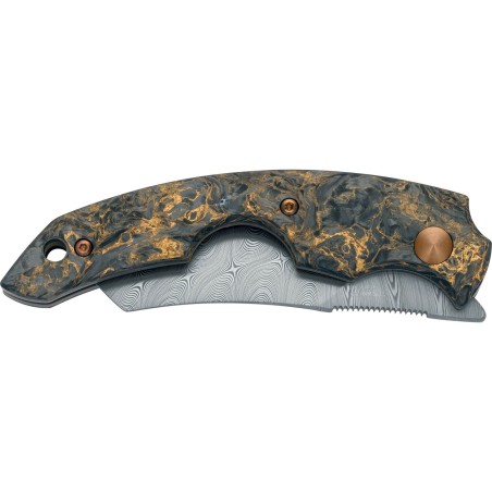 Fox Virtus Cigar Cutter Knife Damascus Blade Carbon Dark Matter Fatcarbon Handle - Accessories Cigar - Metal