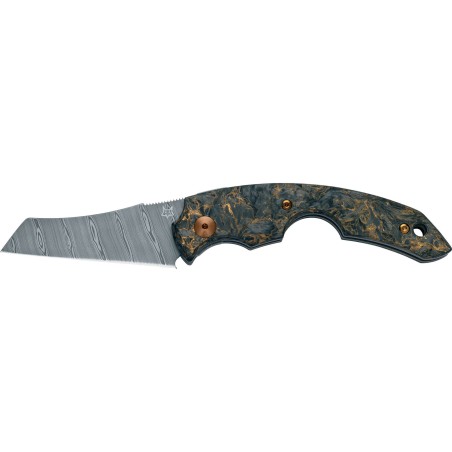 Cuchillo cortador de puros Fox Virtus, hoja de Damasco, mango de carbono, materia oscura, Fatcarbon - Accesorios Del Cigarro