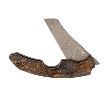 Cuchillo cortador de puros Fox Virtus, hoja de Damasco, mango de carbono, materia oscura, Fatcarbon - Accesorios Del Cigarro