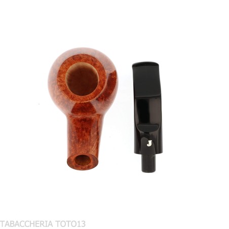 Pipe Ser Jacopo Fume jusqu'à ce qu'elle tire une forme de Brandy courbée en bruyère claire - Pipe Pour le Tabac - Racine natu