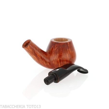 Pipe Ser Jacopo Fume jusqu'à ce qu'elle tire une forme de Brandy courbée en bruyère claire - Pipe Pour le Tabac - Racine natu