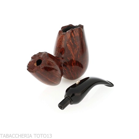 The duck egg-shaped tobacco pipe curved in natural briar 1 giant egg-L'Anatra