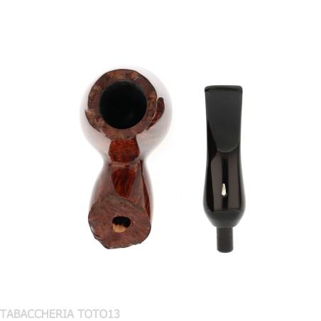 The duck egg-shaped tobacco pipe curved in natural briar 1 giant egg-L'Anatra
