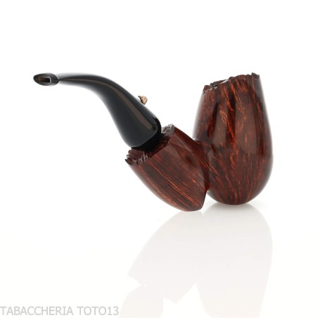 The duck egg-shaped tobacco pipe curved in natural briar 1 giant egg-L'Anatra