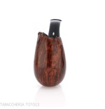 The duck egg-shaped tobacco pipe curved in natural briar 1 giant egg-L'Anatra