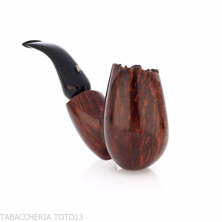 The duck egg-shaped tobacco pipe curved in natural briar 1 giant egg-L'Anatra