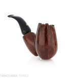 The duck egg-shaped tobacco pipe curved in natural briar 1 giant egg-L'Anatra