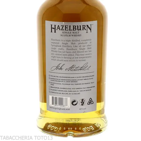 Hazelburn 10 Y.O. Vol.46% Cl.70 - Licores