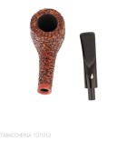 Pipe L'anatra semi-curved Billiard shape in rusticated briar - Tobacco Pipes - Natural root