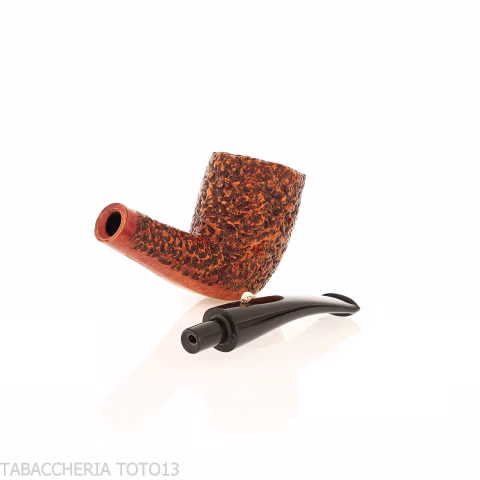 Pipe L'anatra semi-curved Billiard shape in rusticated briar - Tobacco Pipes - Natural root