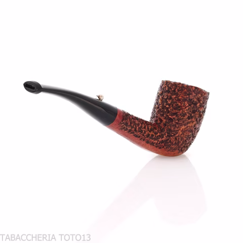Pipe L'anatra semi-curved Billiard shape in rusticated briar - Tobacco Pipes - Natural root