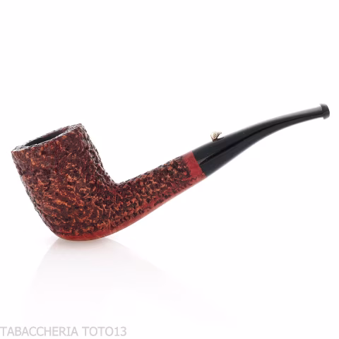 Pipe L'anatra semi-curved Billiard shape in rusticated briar - Tobacco Pipes - Natural root